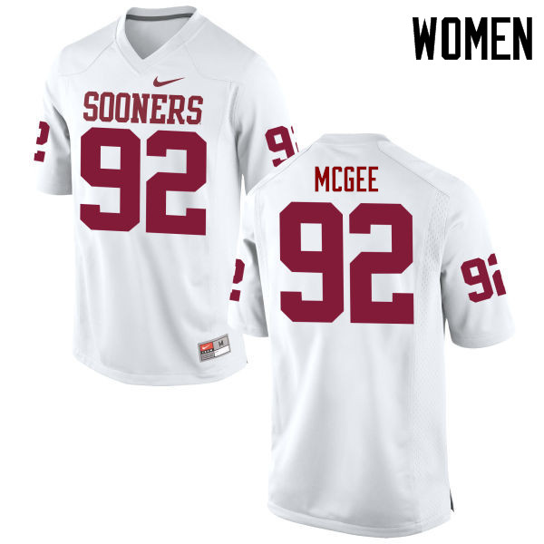Women Oklahoma Sooners #92 Stacy McGee College Football Jerseys Game-White